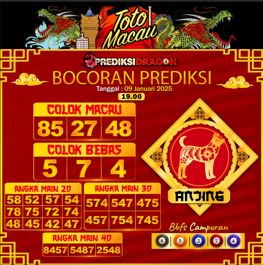 Prediksi Toto Macau Putaran 3 Update Tercepat Akurat 09-01-2025