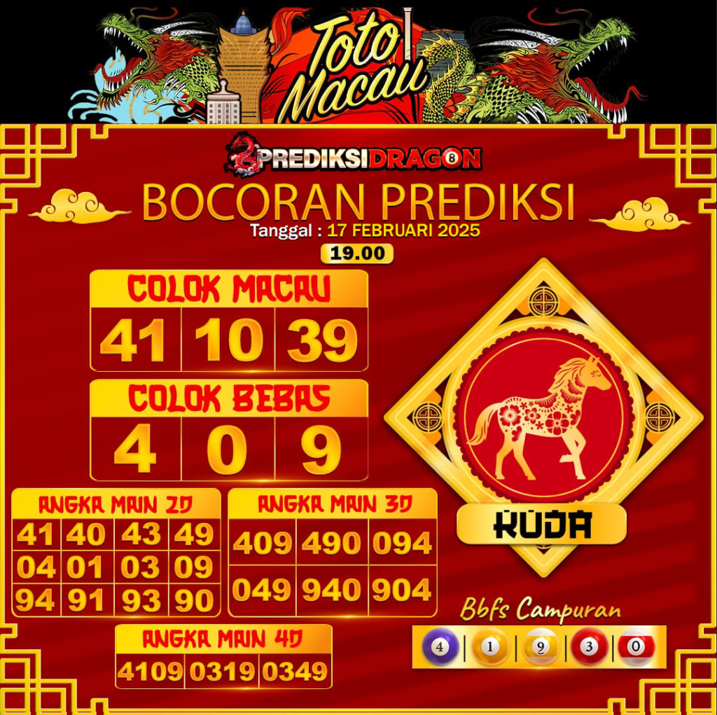 Prediksi Toto Macau Putaran 3 Update Tercepat Akurat 17-02-2025