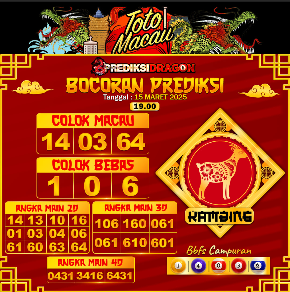 Prediksi Toto Macau Putaran 3 Update Tercepat Akurat 15-03-2025