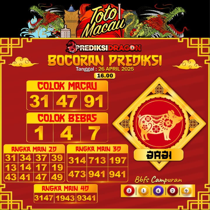 Prediksi Toto Macau Putaran 2 Update Tercepat Akurat 26-04-2025