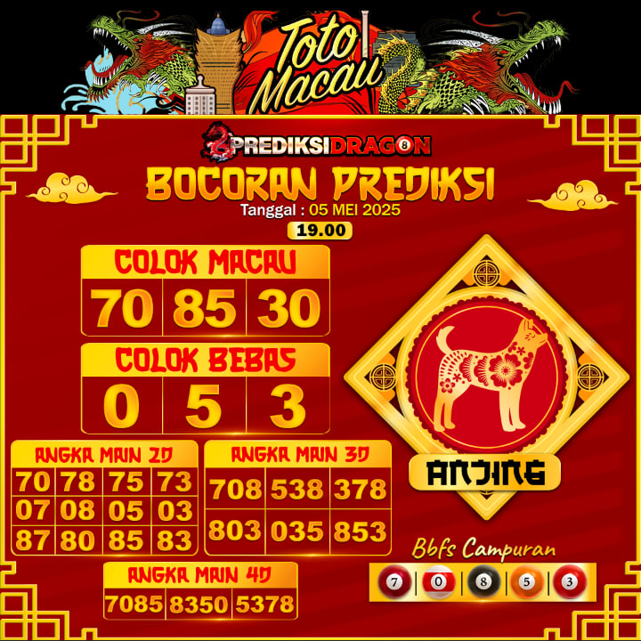 Prediksi Toto Macau Putaran 3 Update Tercepat Akurat 05-05-2025