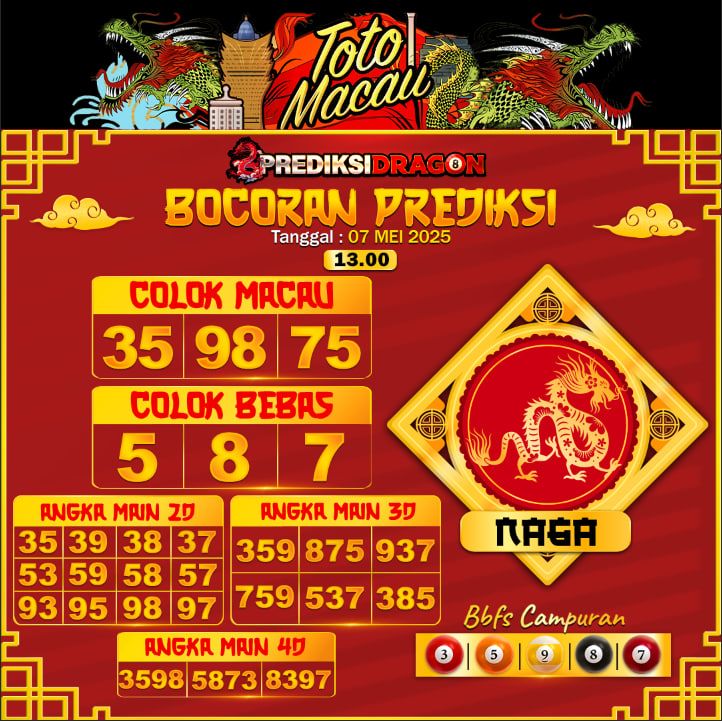 Prediksi Toto Macau Putaran 1 Update Tercepat Akurat 07-05-2025