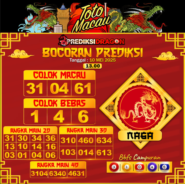 Prediksi Toto Macau Putaran 1 Update Tercepat Akurat 10-05-2025